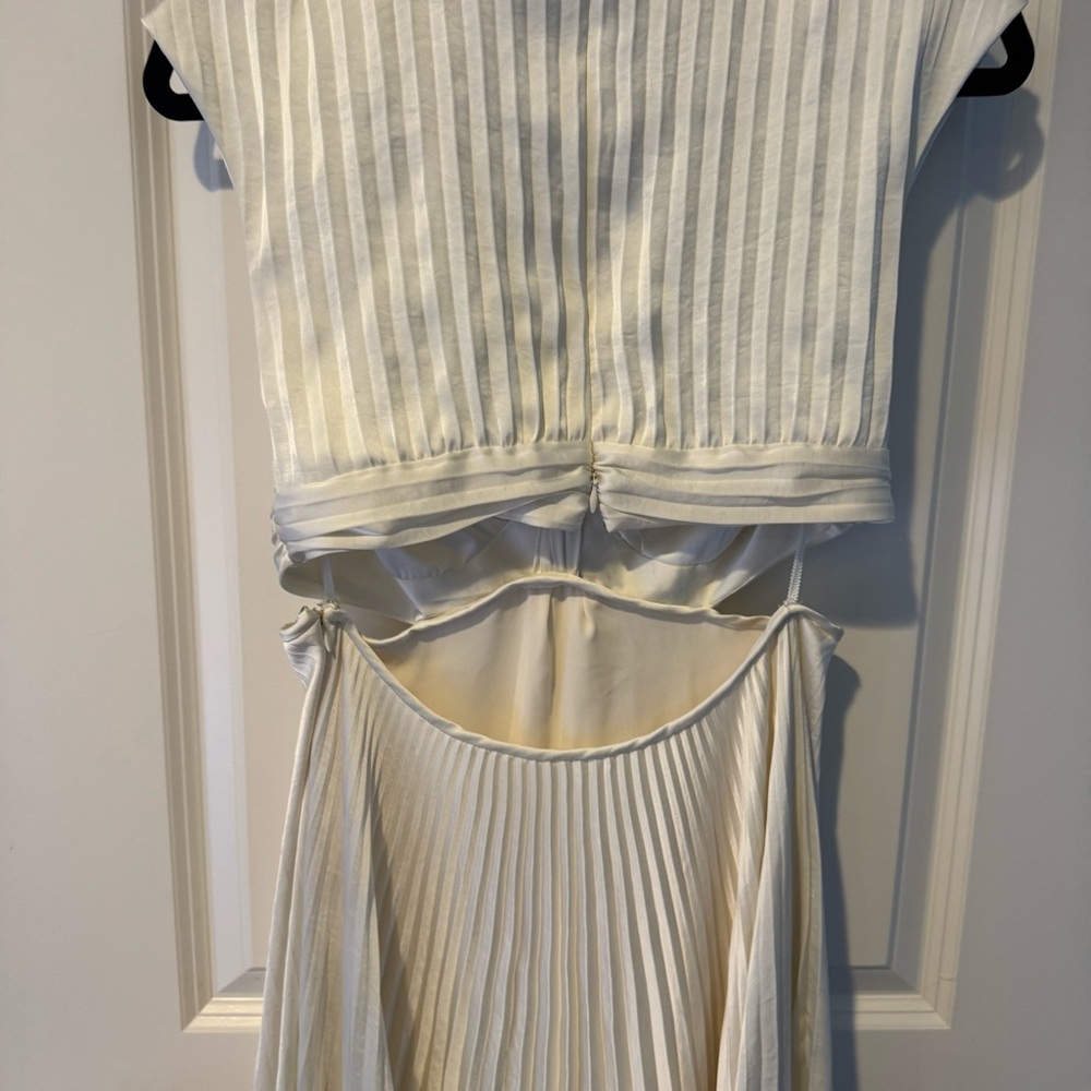 A.L.C. Ivory Pleated Maxi Dress with Twist Front Cutouts - Picture 6 of 7